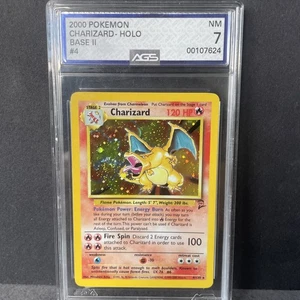 Charizard Holo - Base Set 2 - AGS 7 NM - Vintage Pokemon - Rare Swirl Placement - Picture 1 of 6