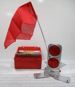 Vintage Pfeil Sicherheitsvorrichtung Notfall Straßenreflektoren 3er Set mit Fahnen - Bild 1 von 10