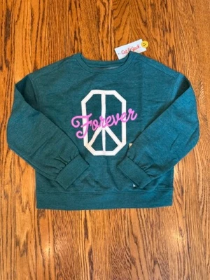 Suéter Verde Cat and Jack Peace Suéter Niñas Talla 6-7 Nuevo Foto 1 de 4