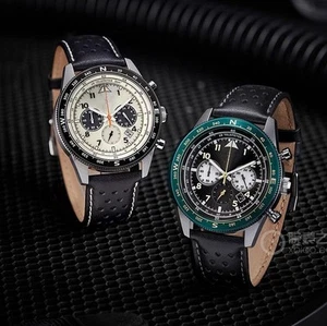 2025 New.Chronograph Eco-drive White Dial Men's Watch- - Picture 1 of 11