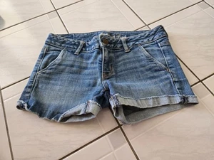 Vintage American Eagle Flap Pocket Cutoff Jean Shorts Y2K Medium Blue 4 - Picture 1 of 4