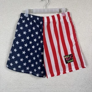 VTG Surf Style USA Flag Swim Trunks Shorts Men’s M Red White Blue Stars Stripes - Picture 1 of 6