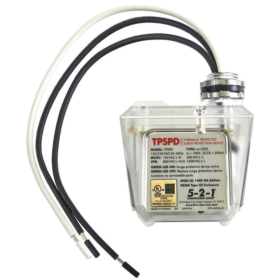 Dispositivo de protección contra sobretensiones con protección térmica 5-2-1 COMPRESSOR SAVER TPSPD 61AM56 Foto 1 de 1