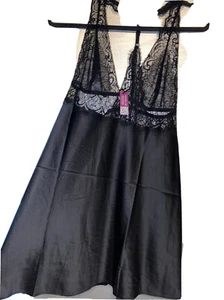 Adore Me Lingerie Sleep Dress Size M black see-through New with tags - Picture 1 of 5