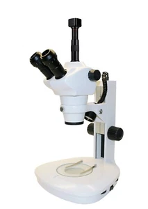 8X~50X Wide-field Stereo Zoom Simul-Focal Trinocular Microscope 5MP digital cam - Picture 1 of 2