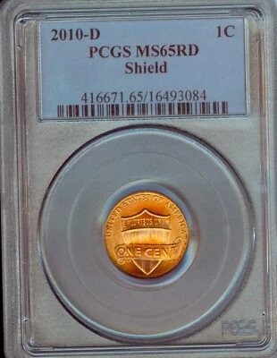 2010-D Lincoln Shield cent Graded MS65 RD by PCGS - Image 1 of 3