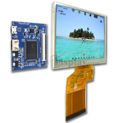 Farbiges 3,5" 320x240 TFT LCD Display mit Mini HDMI Platine für Raspebrry Pi - Bild 1 von 4