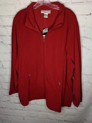 Venezia Sport Women's Red Fleece Zip Up Long Sleeve Jacket Size 26/28 - Image 1 of 4