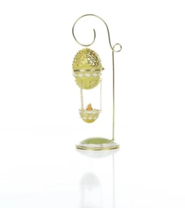 Verte Oeuf avec boîte à bijoux Chatte fait à la main par Keren Kopal & cristaux - Imagen 1 de 7