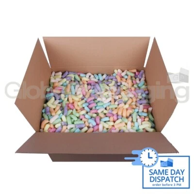 1.5 Cubic Foot Box ECOFLO Mixed Colour Biodegradable Coloured Loose Void Fill  - Image 1 of 4