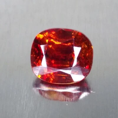 6.01 Ct VERY GOOD FIRE BEAUTIFUL CUSHION SHAPE ORANGISH RED SPHALERITE - Image 1 of 4