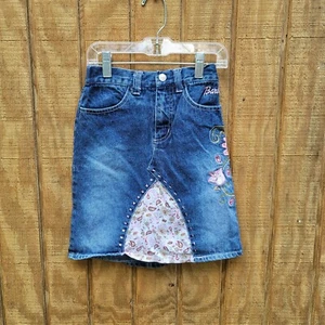 Barbie Deconstructed Distressed Denim Skirt Girls Size 6X - Picture 1 of 10