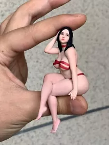 Resin Diorama 1:18 Busty Sitting Girl Miniature Figurine Doll Toys Scene Props - Picture 1 of 10