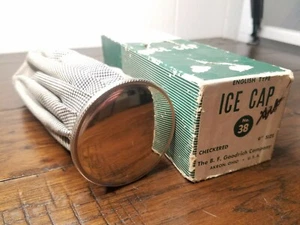 Antique B.F. Goodrich Checkered 9" with Metal Lid No. 38 Antique Ice Cap  - Picture 1 of 2