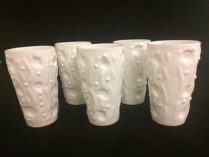 SET OF 5 BRYCE BROTHERS EL RANCHO MILK GLASS 5.5"  Water Tumblers Mid Century - Picture 1 of 9