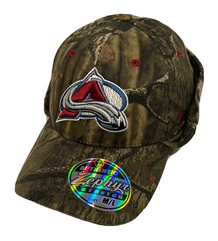Zephyr NHL Colorado Avalanche "Camo Ears” Curved Bill Stretch Fit Hat BRAND NWT Cover