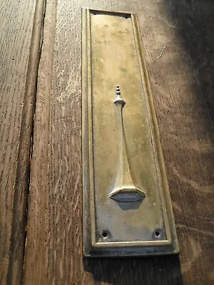 Old Antique Brass Door Push Plate Worn Brass Finish Door Finger Push Plate 29C • 15£
