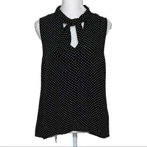 H&M Women’s Sleeveless Polka Dot Black Blouse Size 4 - Picture 1 of 8