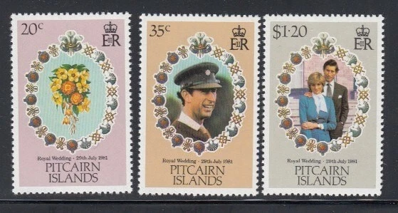 PITCAIRN ISLANDS Royal Wedding of Prince Charles & Lady Diana Spencer MNH set - Image 1 of 1