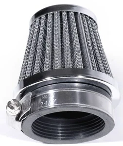 Performance Air Filter Race Chrome Stainless Steel 52mm for Harley Custom Chopper Mikuni - Picture 1 of 2