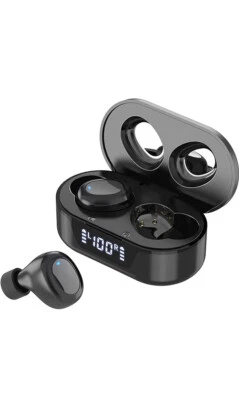 TWS Earbuds, BT 5.0 Headphones with Mini Charging Bin - Image 1 of 4