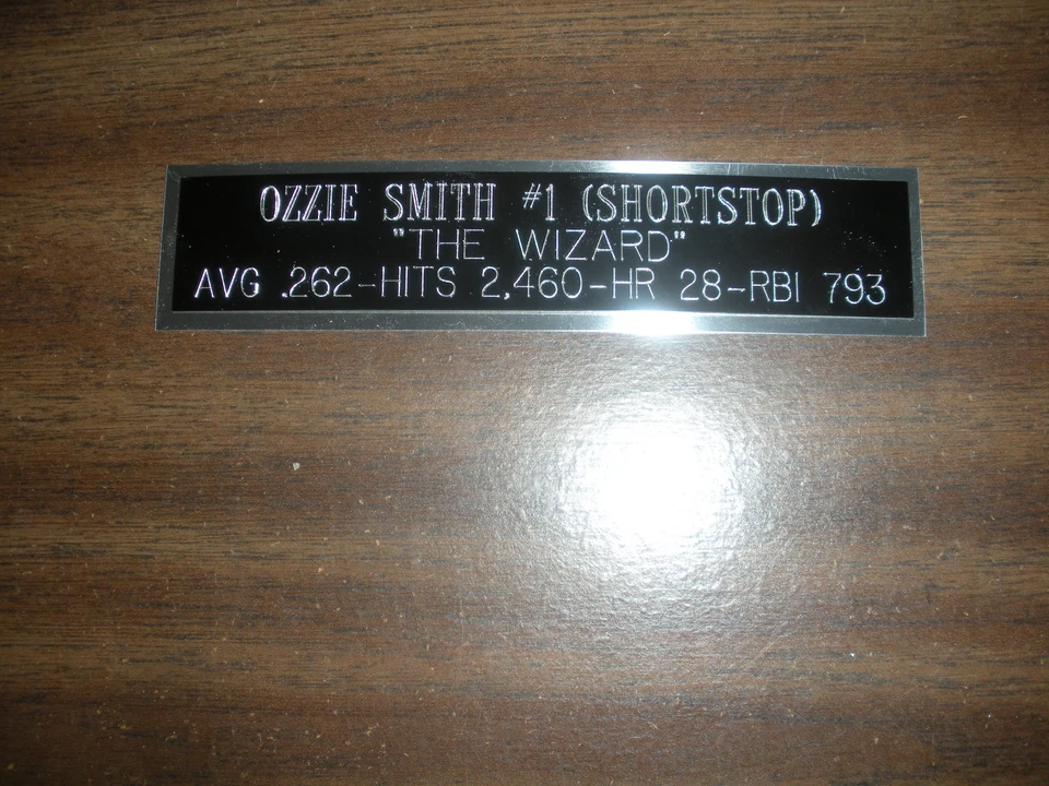 OZZIE SMITH (CARDINALS) ENGRAVED NAMEPLATE FOR PHOTO/DISPLAY/POSTER - Image 1 of 1