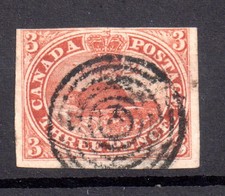 Canada Colony 1851-52 3d Beaver good used 4 margins WS18005