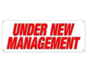 UNDER NEW MANAGEMENT CLEARANCE BANNER Advertising Vinyl Flag Sign INV - Picture 1 of 5