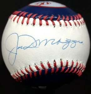 SPECTACULAR! Joe DiMaggio Signed NY Yankees Logo Baseball PSA Photo LOA! - Picture 1 of 6