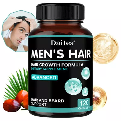 Hair Growth Supplements For Men - with Saw Palmetto, Anti Hair Loss Capsules - Image 1 of 4