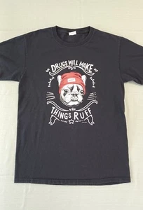 Vintage D.A.R.E. T-Shirt Men's Small Drugs Will Make Things Ruff French Bulldog - Picture 1 of 21