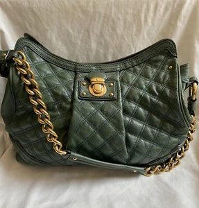 Marc Jacobs Umhängetasche gesteppt Leder - Stam altgrün mit Goldkette - Bild 1 von 23