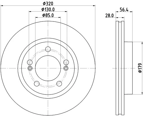 HELLA PAGID 2x Dischi Freno Anteriore Ventilato Rivestito per Ssangyong Rexton - Immagine 1 di 1