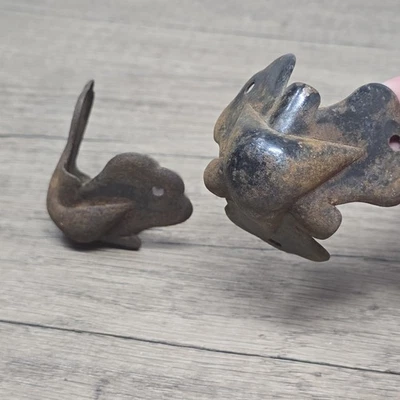 2 Trunk End Caps Replacement Parts Corners Restoration Endcaps Antique Steel - Image 1 of 4