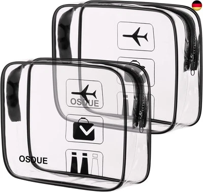 OSDUE 2 Stück Kulturbeutel Transparent, Flugzeug PVC Kosmetiktasche  - Bild 1 von 4