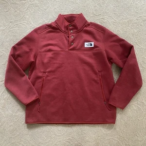 Suéter Pullover Polar The North Face Para Hombre Talla XL Rojo Cuello a Presión Bolsillos con Cremallera - Imagen 1 de 9