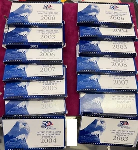 61 Old Proof & Mint State Quarter Sets 1999-2008--17 GEM BU Platinum & Gold Sets - Picture 1 of 21
