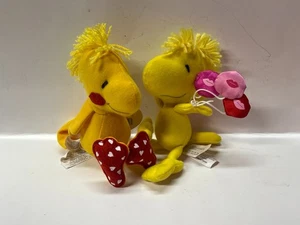Peluche 2 Peanuts Snoopy Besos de San Valentín Woodstock 8" - Imagen 1 de 7