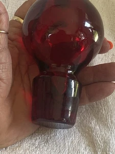 Vintage Giant Ruby, Red Solid Glass Stopper. 3.5 Inches. 1.5 inch diameter. - Picture 1 of 7