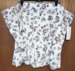 NWT Woman Plus LIZ CLAIBORNE Pull ON Linen SHORTS Size 3X Seashell & POCKETS $49 - Picture 1 of 4