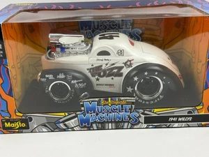 Maisto 1941 Willys The Fuzz Muscle Machines White 1:24 Scale Diecast 33237 - Picture 1 of 5