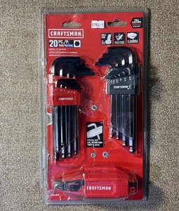 Craftsman Set di chiavi a brugola esagonali universali da L a T 20 pezzi CMHT26028 SCATOLA APERTA - Foto 1 di 9