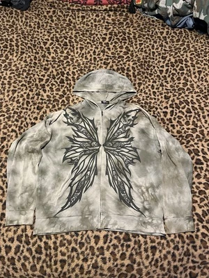 Sudadera con capucha con cremallera completa Thorn and Fable talla XL para hombre verde y negra Foto 1 de 3