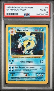 1999 Pokemon Spanish Base Set Gyarados Holo #6 PSA 8 NM-MT - Picture 1 of 2