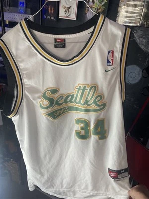 Camiseta deportiva vintage Nike Ray Allen Seattle Sonics para hombre M mediana blanca NBA baloncesto Foto 1 de 4