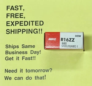 MRC R16ZZ Bearing; 1” X 2” X 0.5”; FREE SAME DAY EXPEDITED SHIPPING! - Picture 1 of 1