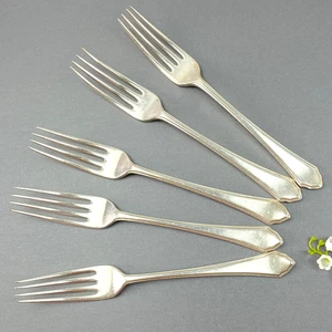 Mappin & Webb Pembury Set of 5 Silver Plate Entree Forks 1920s-1930s Art Deco - Picture 1 of 9