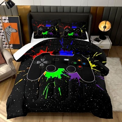 AILONEN Gamer Comforter Sets for Teen Boys, Gaming Bedding Sets Twin Set,Video - Image 1 of 4