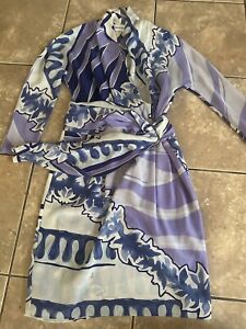 Emilio Pucci 44 Silk Printed Belted Dress US 8 10 
