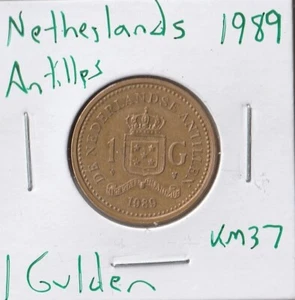 Moneda Antillas Neerlandesas 1 florín 1989 KM37 - Imagen 1 de 2
